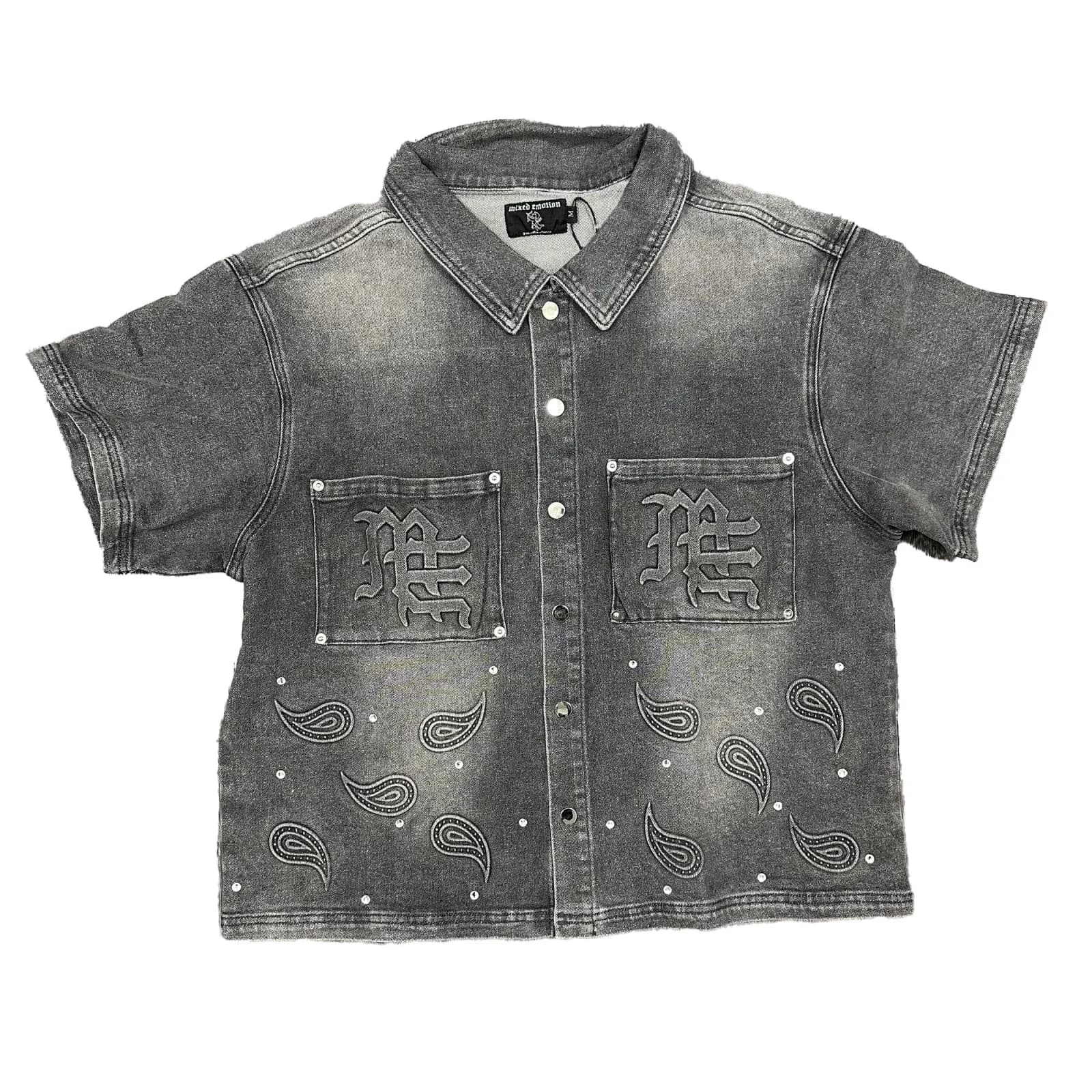 Camisa Mixed emotion ‘Paisley’ Denim Grey