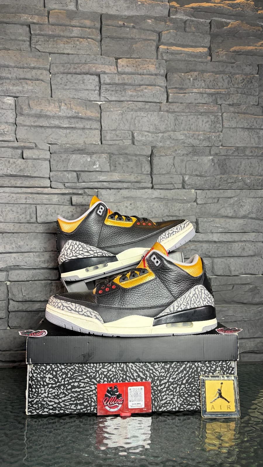 jordan retro 3 “black cement gold”